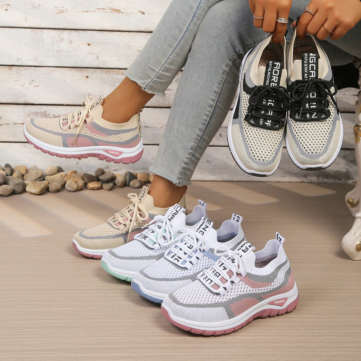 Women’s Summer Casual Two-Tone Sneakers 2026