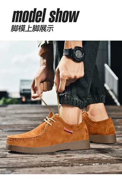 Men’s Suede Leather Lace-Up Casual Shoes