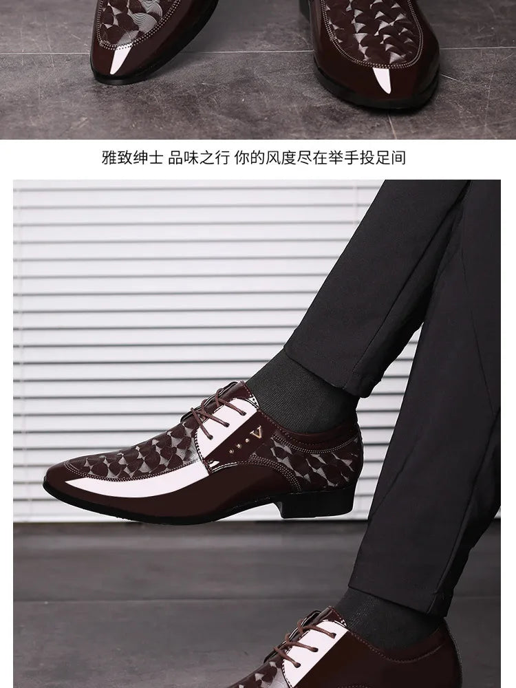 Men’s Leather Oxford Lace-Up Casual Dress Shoes