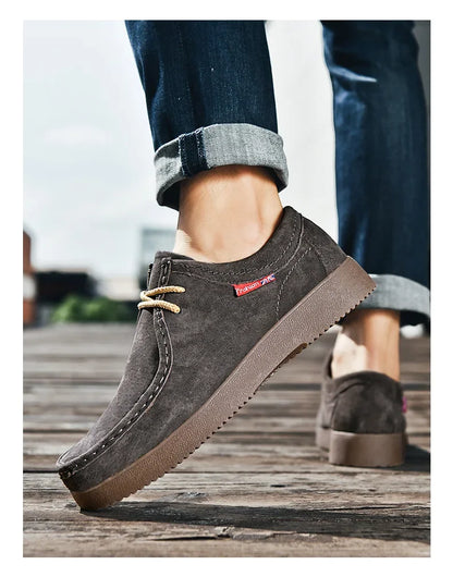 Men’s Suede Leather Lace-Up Casual Shoes