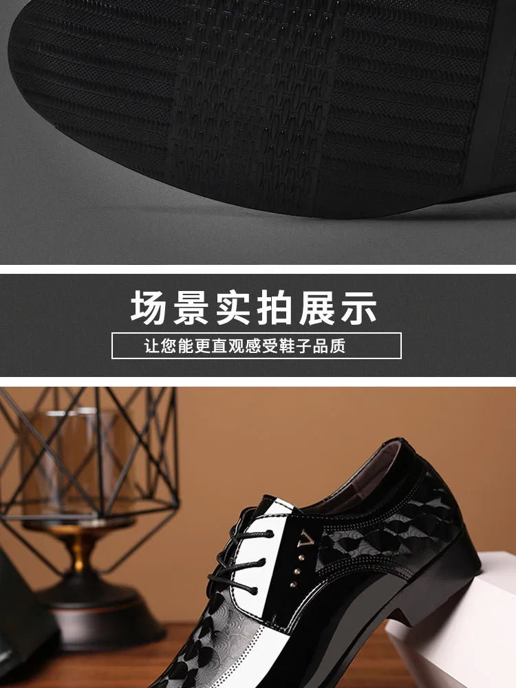 Men’s Leather Oxford Lace-Up Casual Dress Shoes