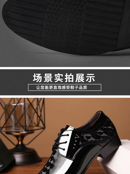 Men’s Leather Oxford Lace-Up Casual Dress Shoes