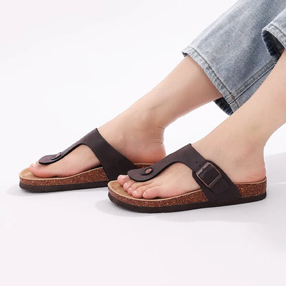 Men’s Summer Cork Slippers with Arch Support