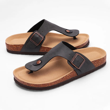 Men’s Summer Cork Slippers with Arch Support