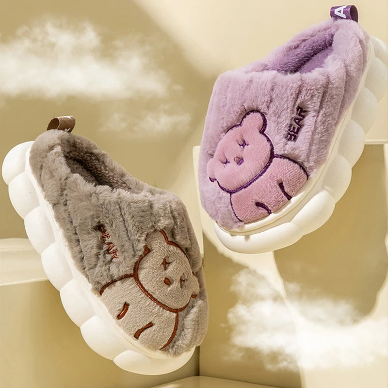 Children Plush Bear Indoor Slippers