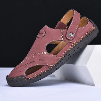Men’s Handmade Leather Breathable Summer Sandals