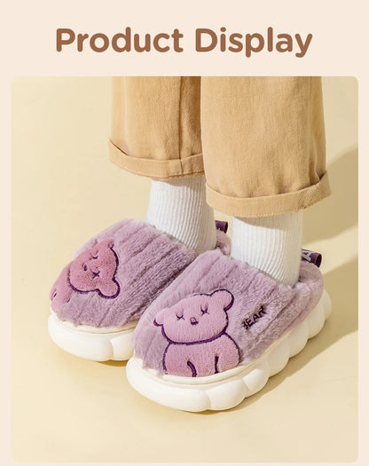 Children Plush Bear Indoor Slippers