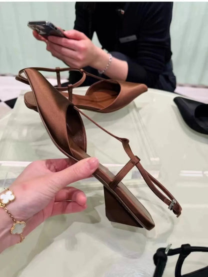 Sexy Pointed Toe Comfortable Low Heel Sandals
