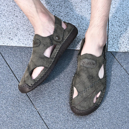 Men’s Handmade Leather Breathable Summer Sandals