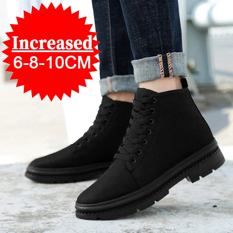Men’s Hidden Heel Canvas Elevator Boots