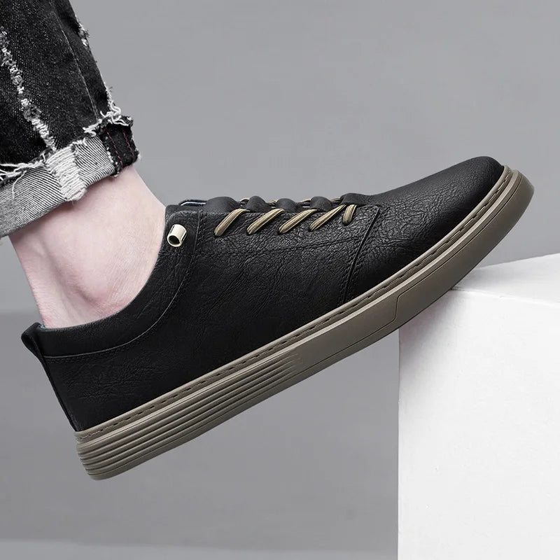 Men’s Leather Casual Oxford Flat Dress Shoes