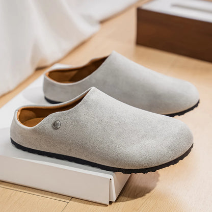 Unisex Leather Slip-On Summer Flats