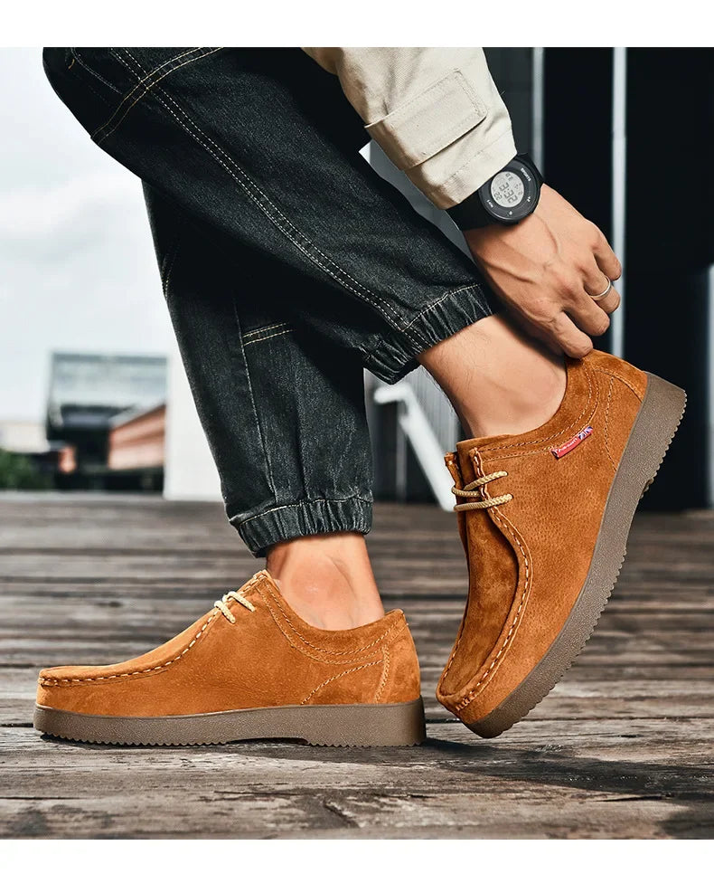 Men’s Suede Leather Lace-Up Casual Shoes