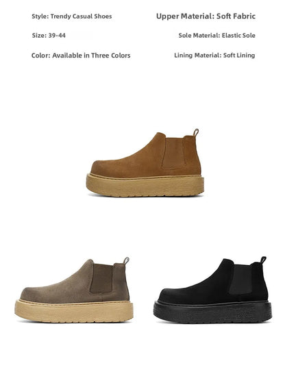 Men Retro Faux Suede Chelsea Boots