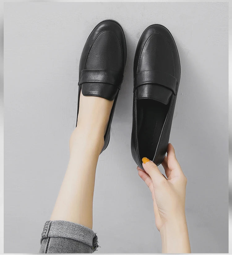Women’s Vintage Leather Loafers Casual Flats