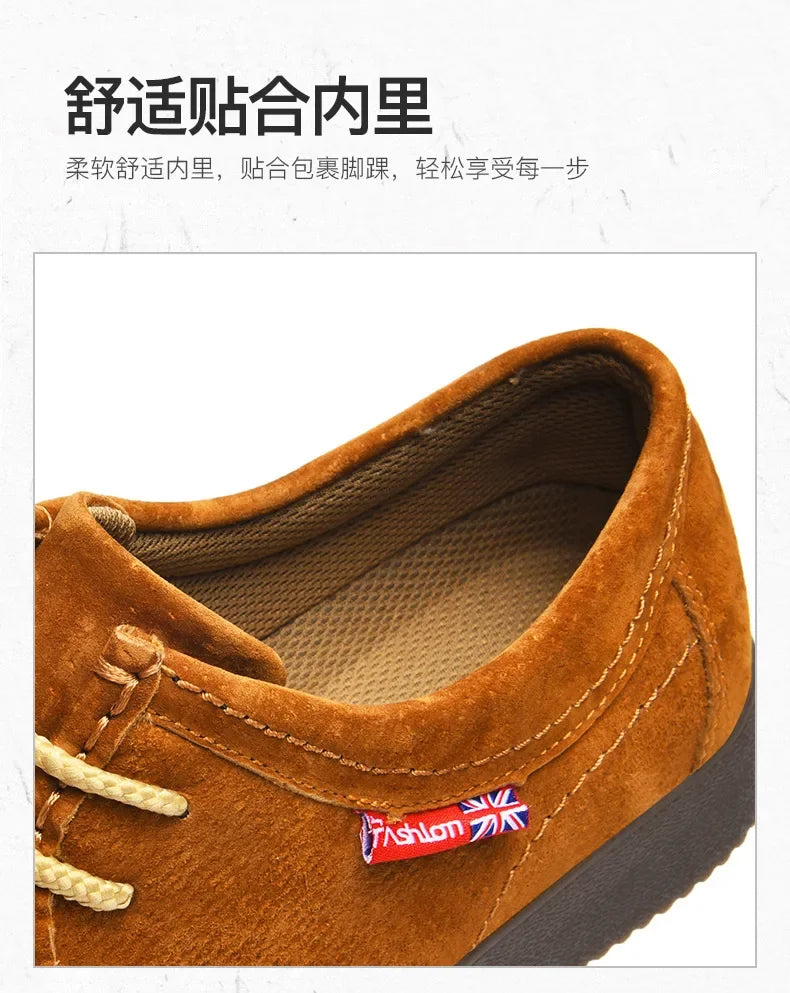 Men’s Suede Leather Lace-Up Casual Shoes
