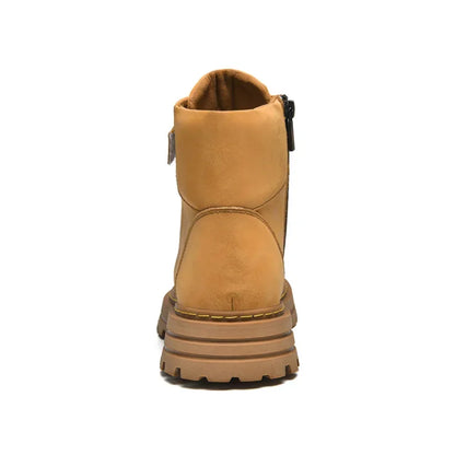 Unisex Leather Zipper Winter Boots Large Size