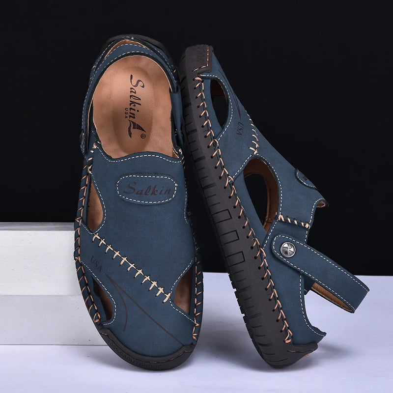 Men’s Handmade Leather Breathable Summer Sandals