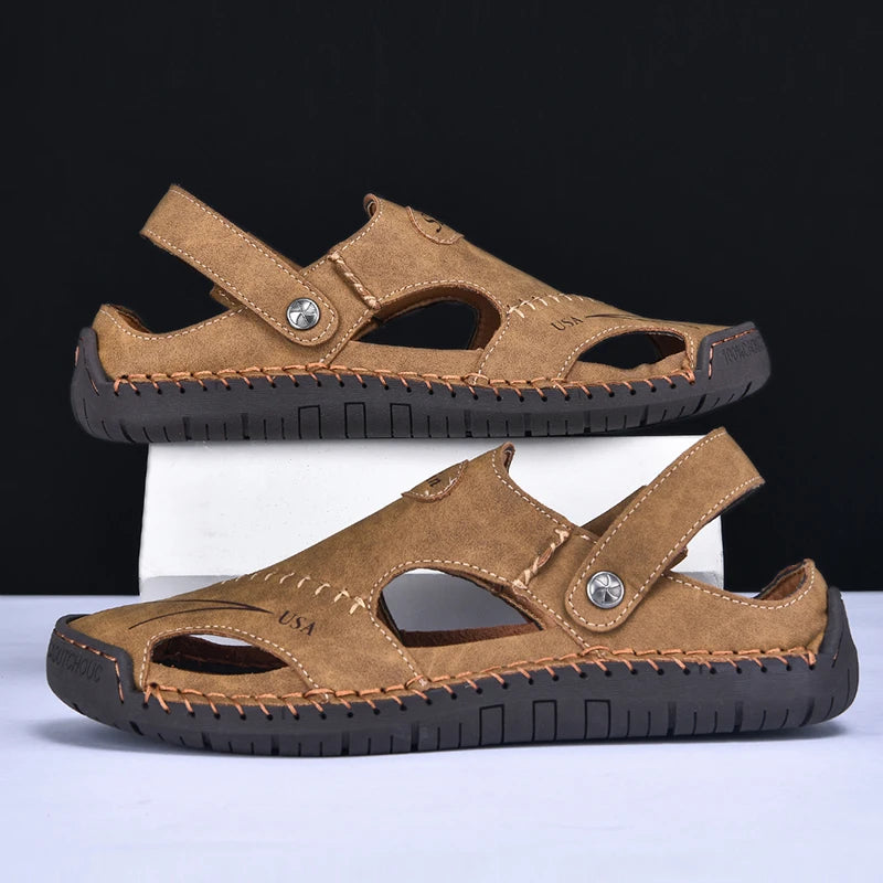 Men’s Handmade Leather Breathable Summer Sandals