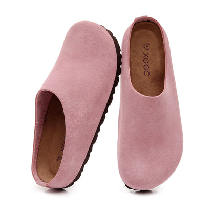 Anti-Slip Leather Clogs with Arch Support