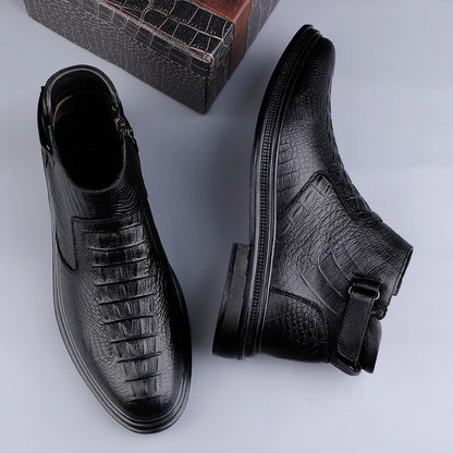 Men’s Leather Chelsea High-Top Ankle Boots