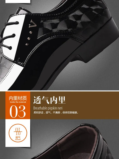 Men’s Leather Oxford Lace-Up Casual Dress Shoes