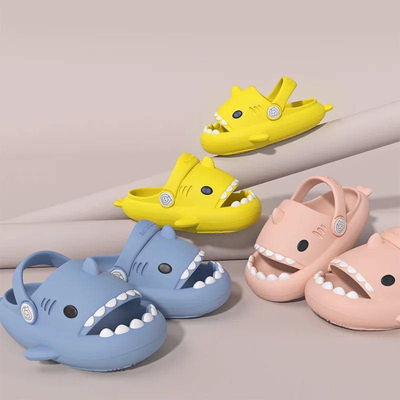 Kids Shark Cartoon Slip-On Sandals