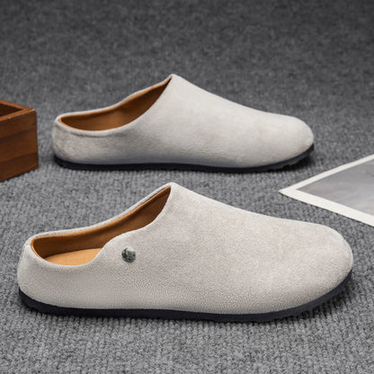 Unisex Leather Slip-On Summer Flats