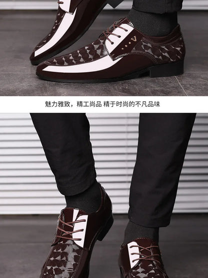 Men’s Leather Oxford Lace-Up Casual Dress Shoes