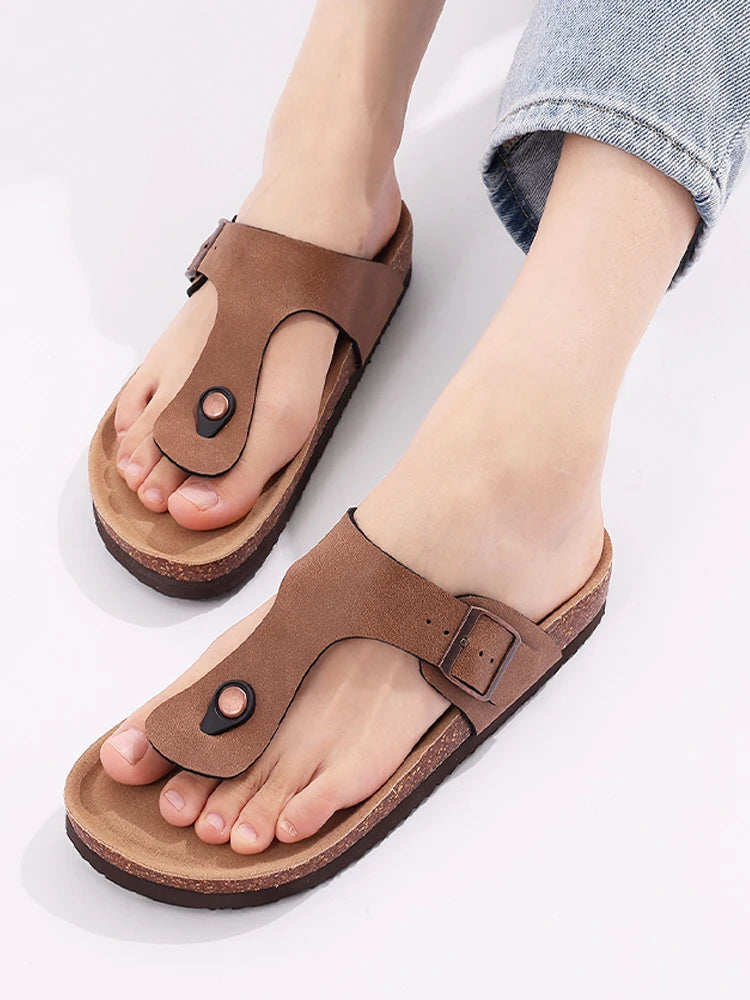 Men’s Summer Cork Slippers with Arch Support