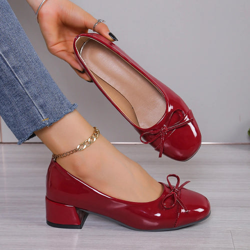 Women’s Round Toe Bow-Knot Platform Heels