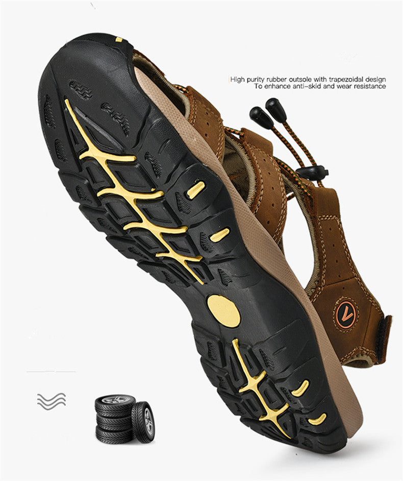 Men’s Genuine Leather Summer Roman Sandals