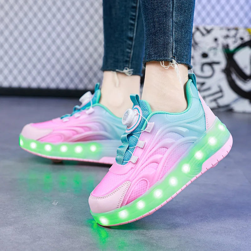 Kids LED Light Roller Skate Sneakers