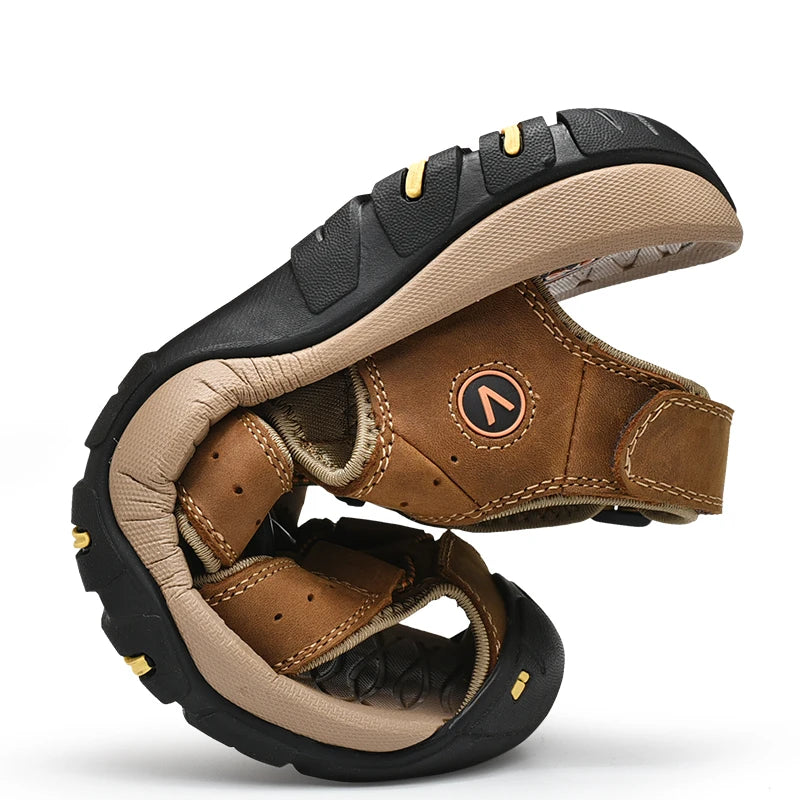 Men’s Genuine Leather Summer Roman Sandals