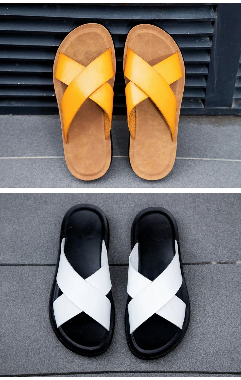 Men’s Leather Roman Open-Toe Summer Sandals
