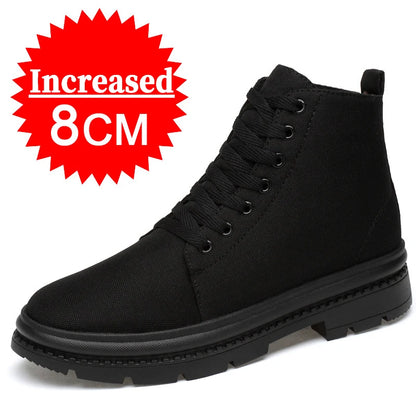 Men’s Hidden Heel Canvas Elevator Boots