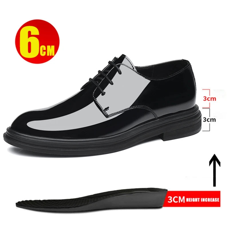 Men’s Patent Leather Height Increase Dress Shoes