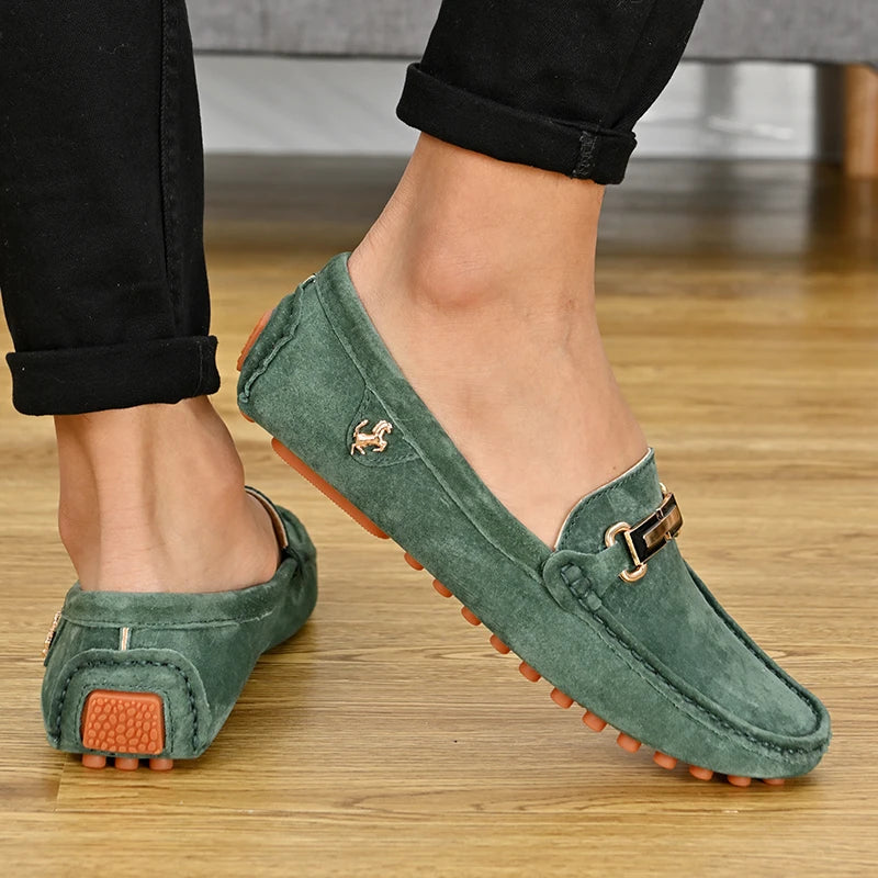 Men’s Large Size Leather Slip-On Loafers