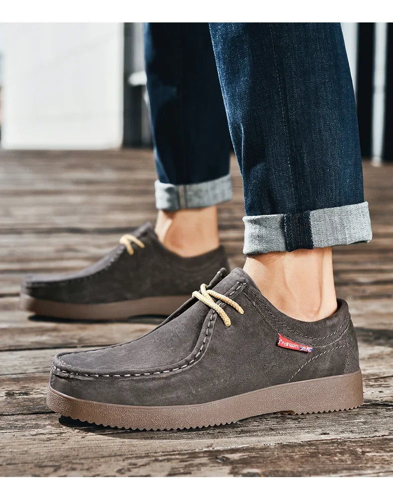 Men’s Suede Leather Lace-Up Casual Shoes