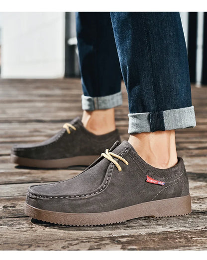 Men’s Suede Leather Lace-Up Casual Shoes