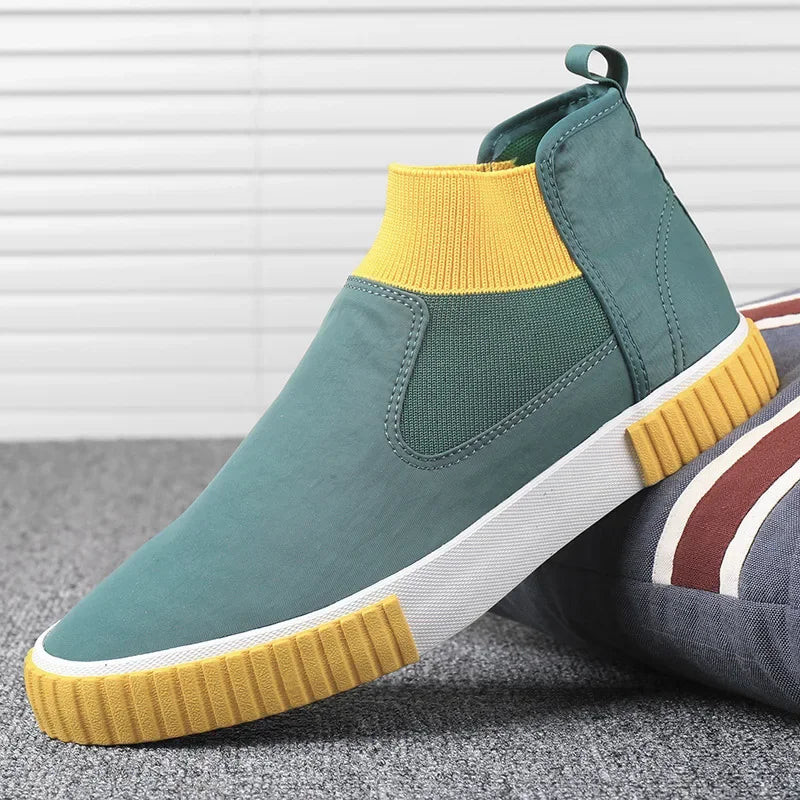 Men’s High-Top Canvas Casual Slip-On Shoes