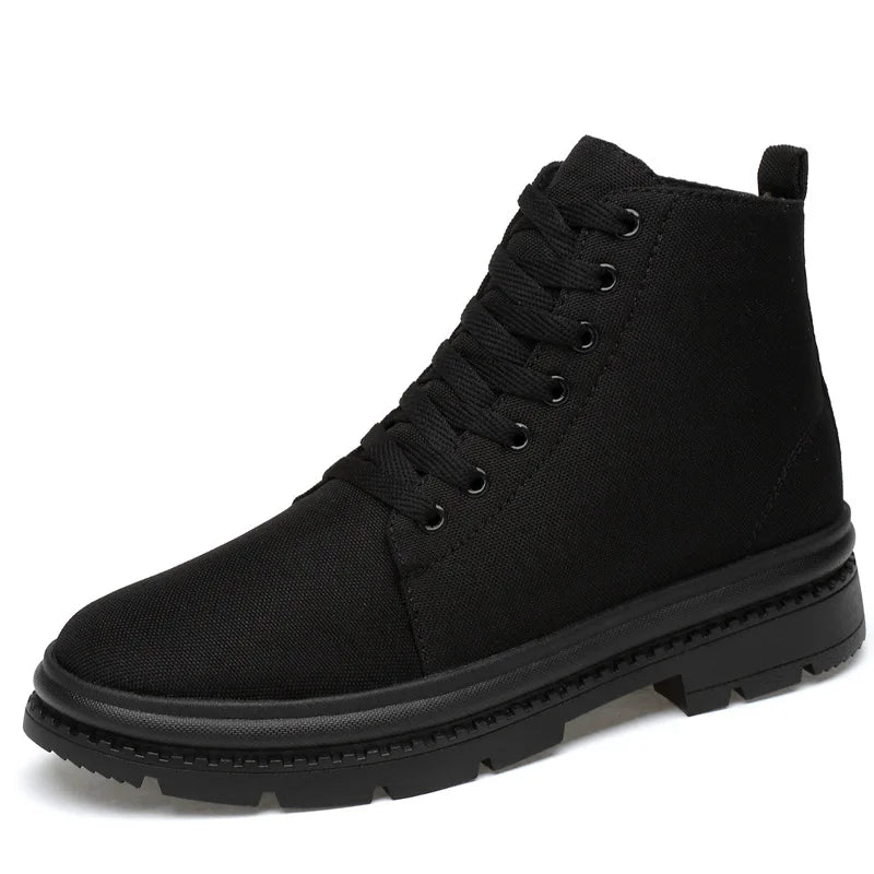 Men’s Hidden Heel Canvas Elevator Boots