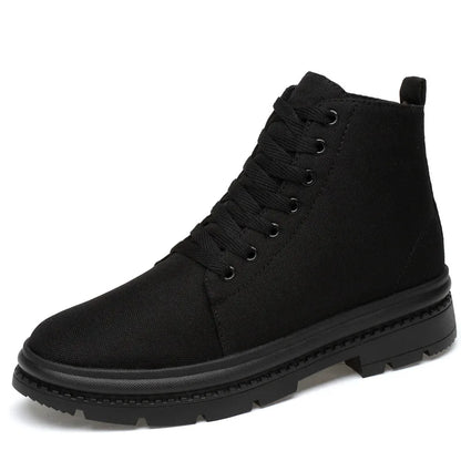 Men’s Hidden Heel Canvas Elevator Boots