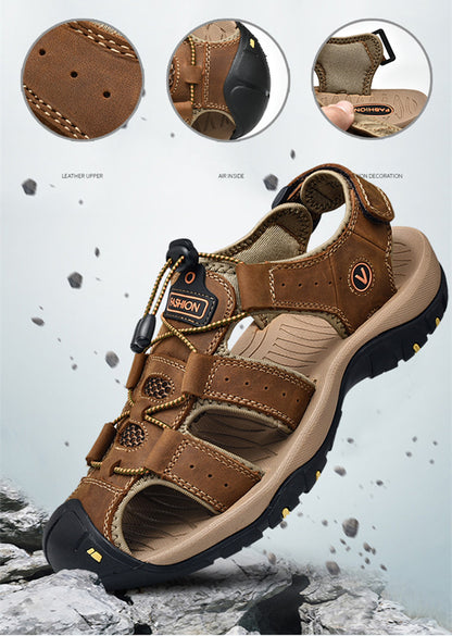 Men’s Genuine Leather Summer Roman Sandals