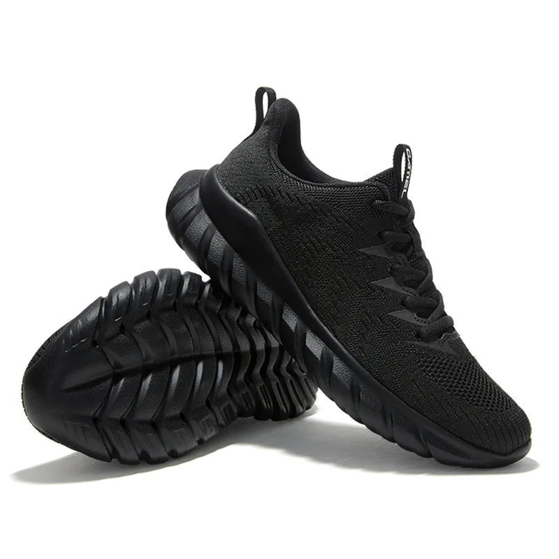 Men’s Lightweight Black Casual Sports Sneakers
