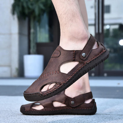 Men’s Handmade Leather Breathable Summer Sandals