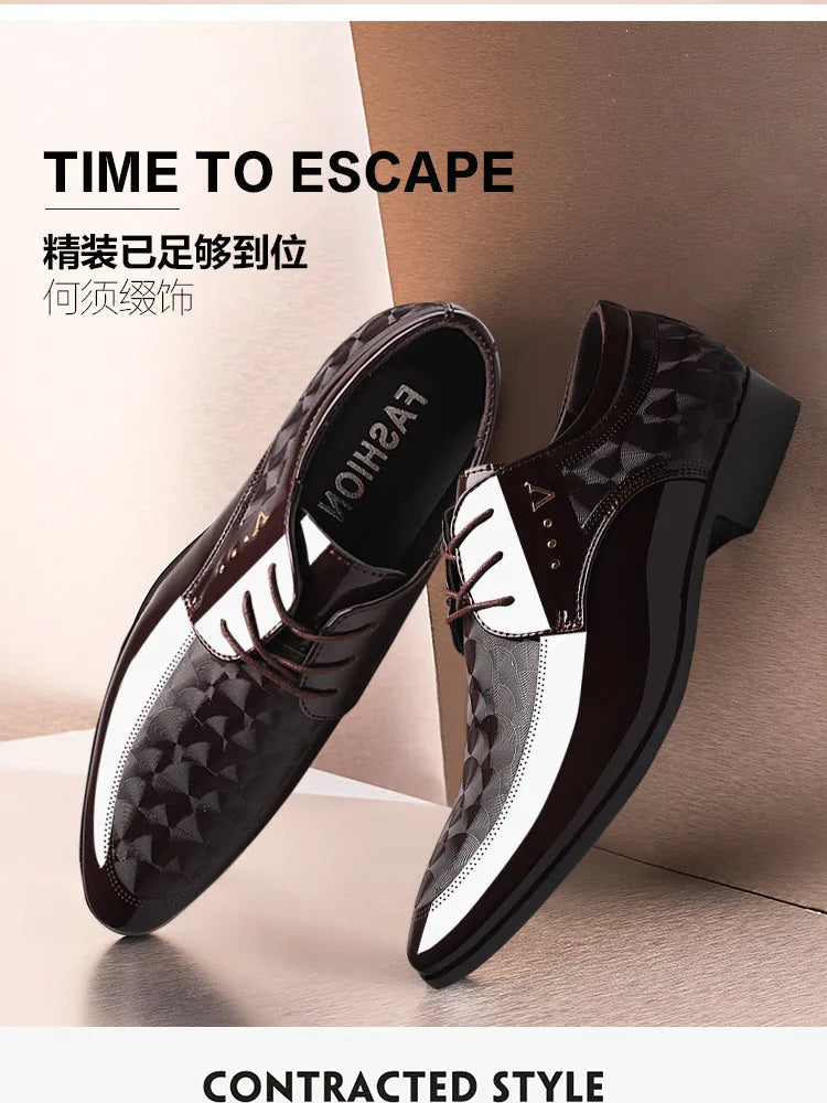 Men’s Leather Oxford Lace-Up Casual Dress Shoes