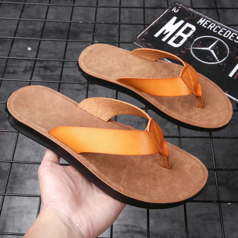 Men’s Leather Roman Open-Toe Summer Sandals