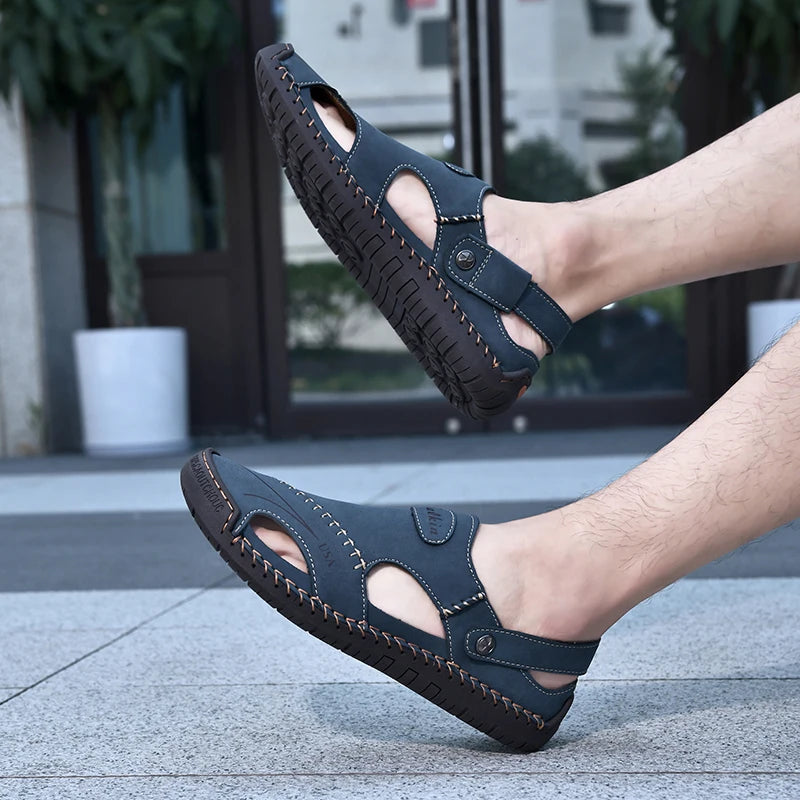 Men’s Handmade Leather Breathable Summer Sandals