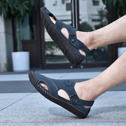 Men’s Handmade Leather Breathable Summer Sandals